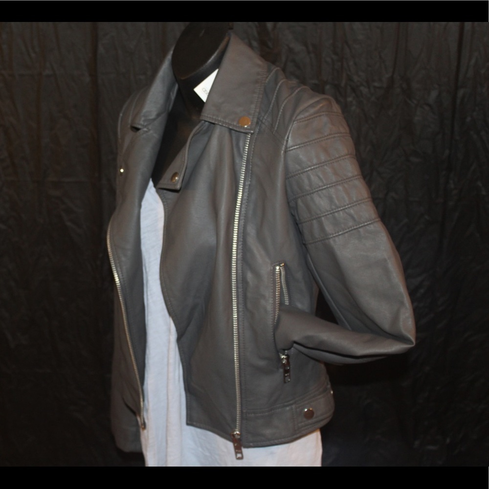 ASOS Gray Leather Jacket